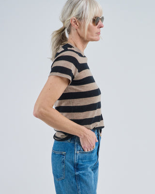 cashmere stripe s/s crewneck