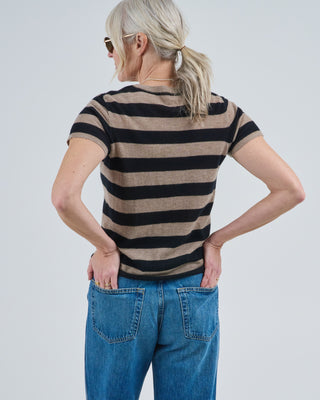cashmere stripe s/s crewneck