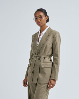 cashmere wool belted jacket