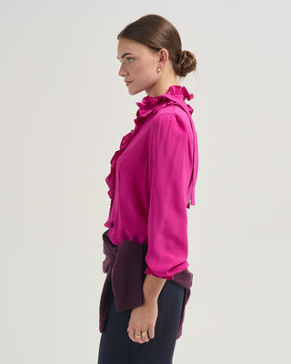 catroux long sleeve silk blouse