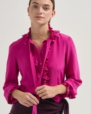 catroux long sleeve silk blouse
