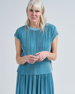 cedre pleated satin top