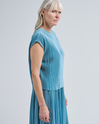 cedre pleated satin top