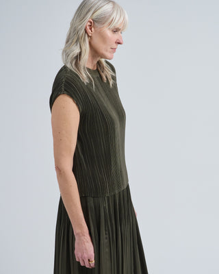 cedre pleated satin top