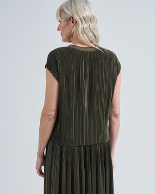 cedre pleated satin top