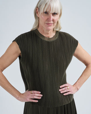 cedre pleated satin top