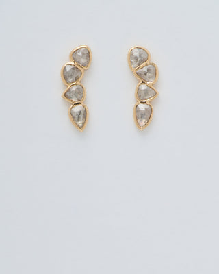 champagne diamond irregular earrings