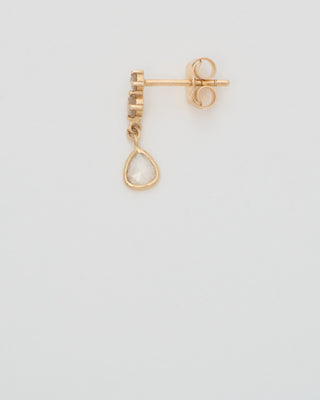 champagne rosecut diamond dangle earring