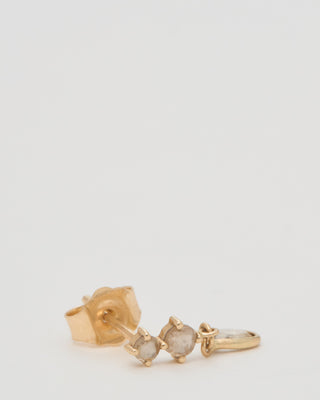champagne rosecut diamond dangle earring