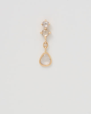champagne rosecut diamond dangle earring