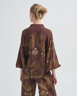 chasing the pearl poet sleeve blouse