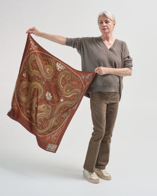 chasing the pearl silk twill square scarf