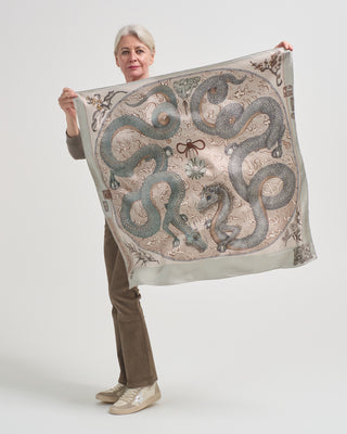 chasing the pearl silk twill square scarf