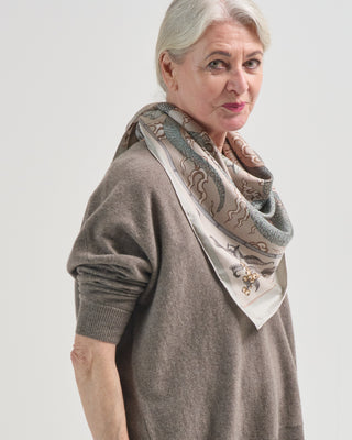 chasing the pearl silk twill square scarf