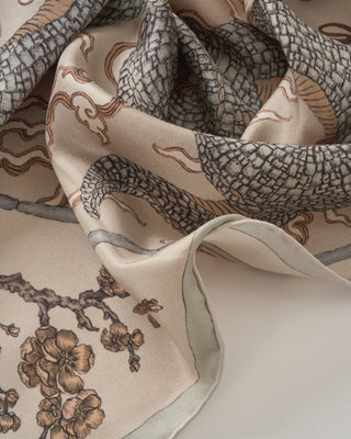 chasing the pearl silk twill square scarf