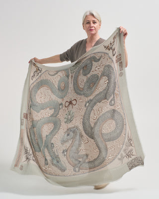 chasing the pearl wool/silk square scarf
