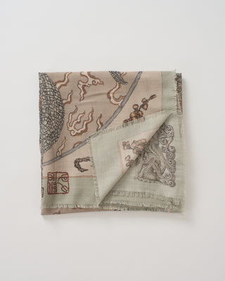 chasing the pearl wool/silk square scarf