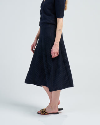 chevron knit flowing skirt