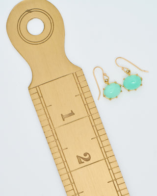 chrysophase cabochon oval drop earrings