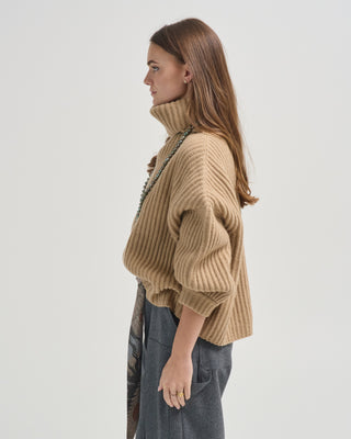 chunky ribbed turtleneck sweater