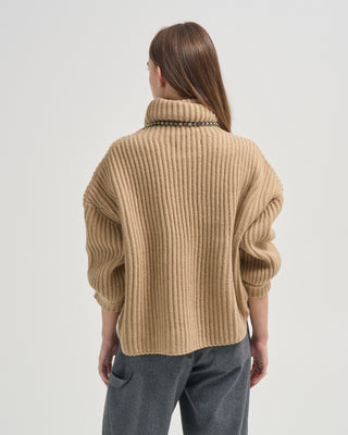 chunky ribbed turtleneck sweater