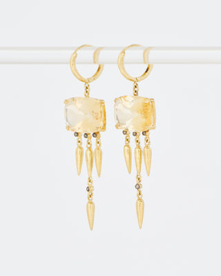 citrine drop hoop earrings