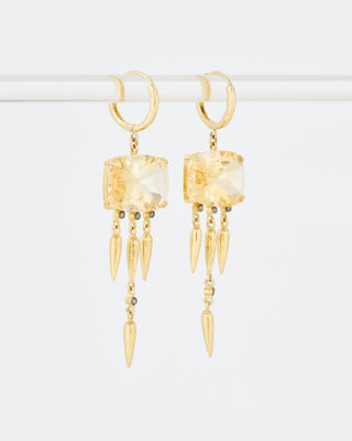 citrine drop hoop earrings