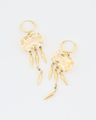 citrine drop hoop earrings