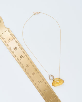 citrine tapiz bead and pearl necklace