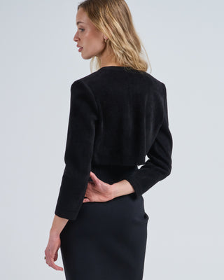 claire cropped velour cardigan