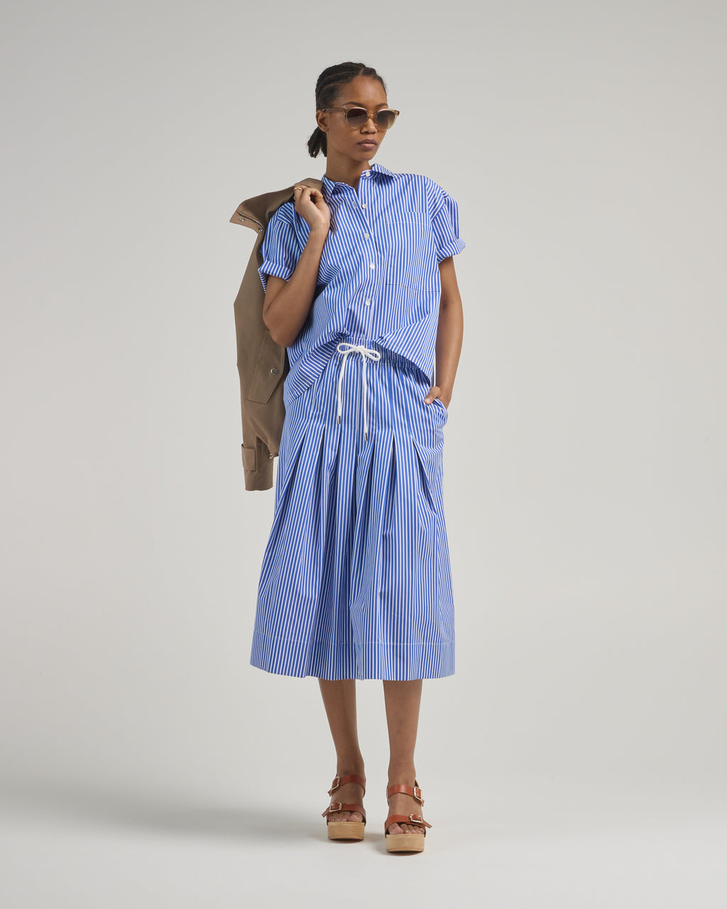 Arlo Mott Clark Split Back Top Blue Stripe – scarpa