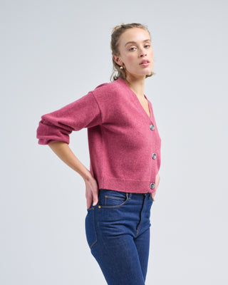 classic crop cardigan w/ whipstitch