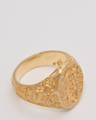 classic heart signet ring