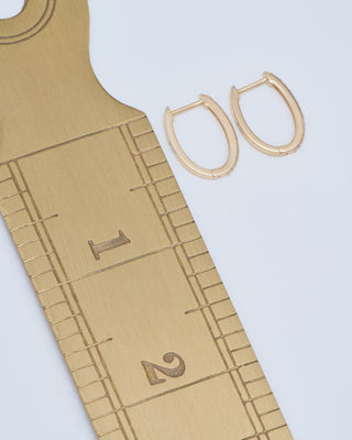 classic small oval pave hoops