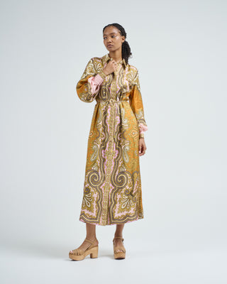 clemenza silk shirtdress
