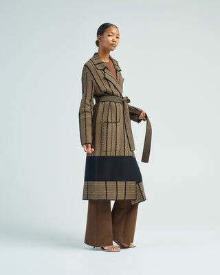 coat chevron jacquard