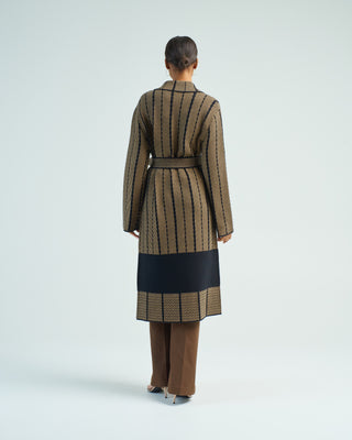 coat chevron jacquard