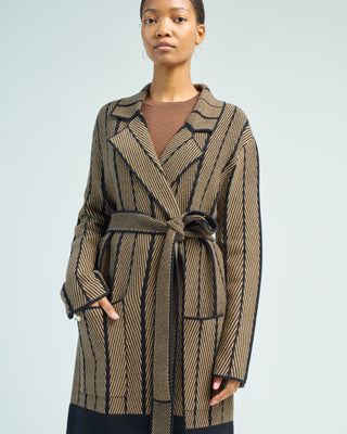 coat chevron jacquard