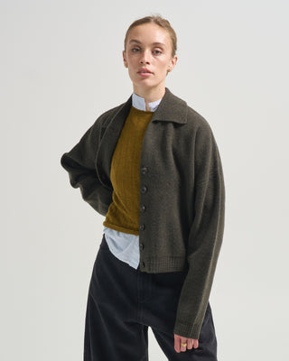 collared cropped cardigan