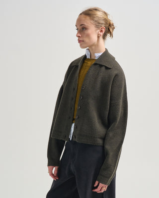 collared cropped cardigan