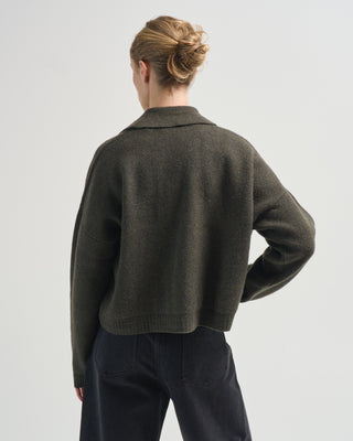 collared cropped cardigan