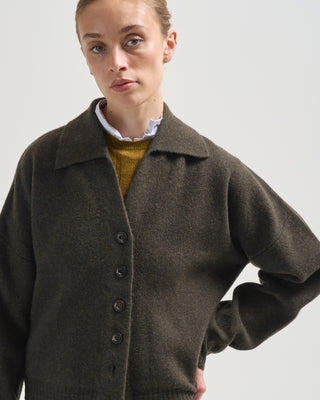 collared cropped cardigan
