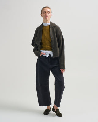 collared cropped cardigan