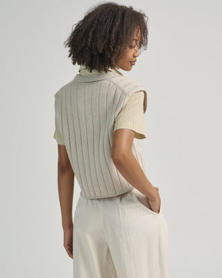 collared knit vest