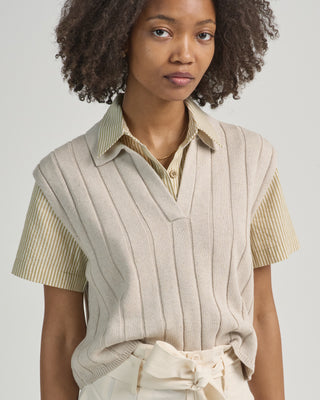 collared knit vest