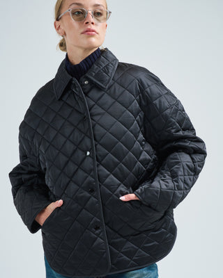 collared quilted jacket