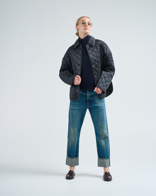 collared quilted jacket