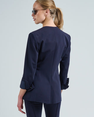 collarless blazer