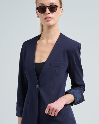 collarless blazer