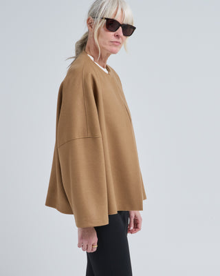 collarless cape cashmere blend